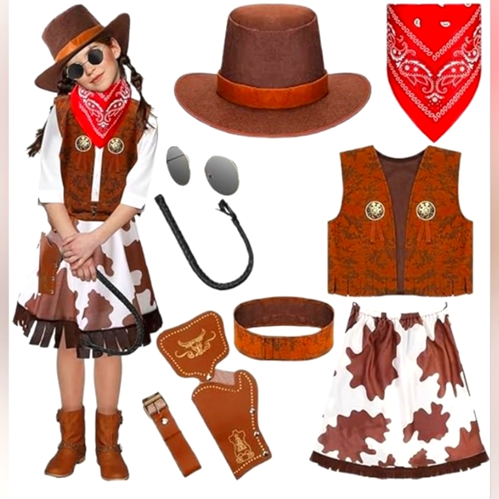 Halloween Panitay Cowgirl Costume Set - girls, size L - Picture 1 of 7